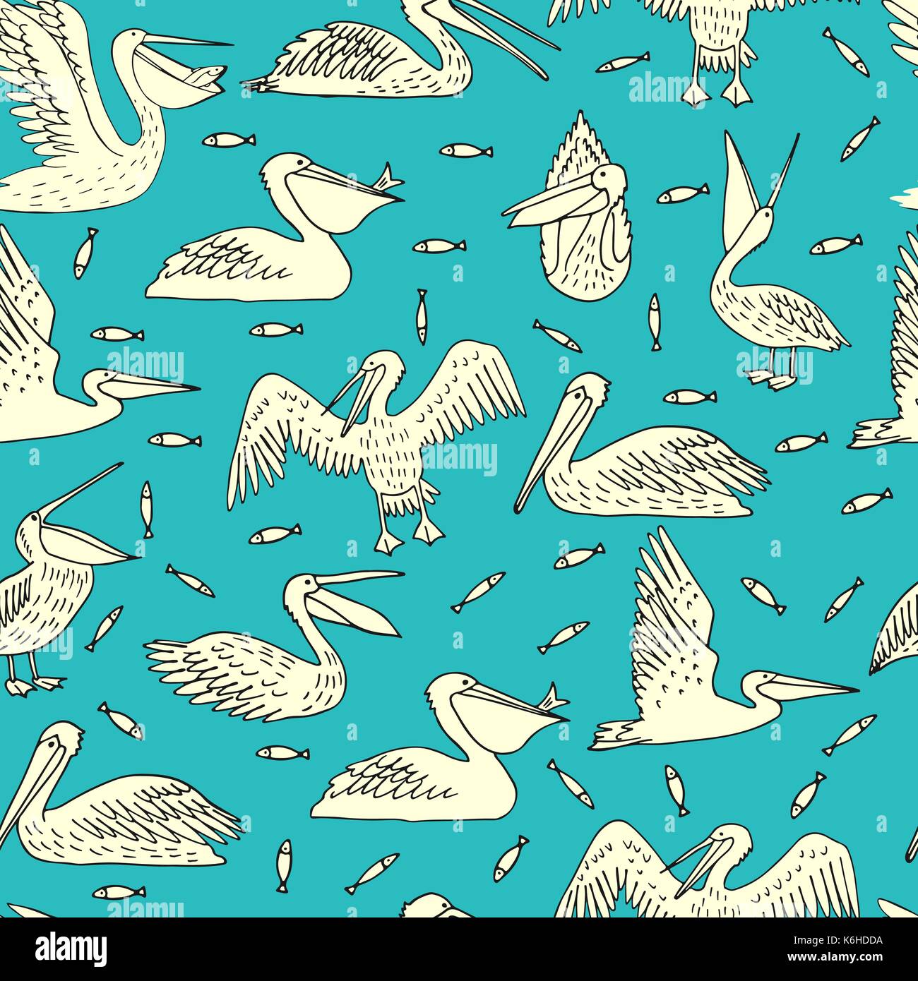 Pelicans, illustration, vector Stock Vector