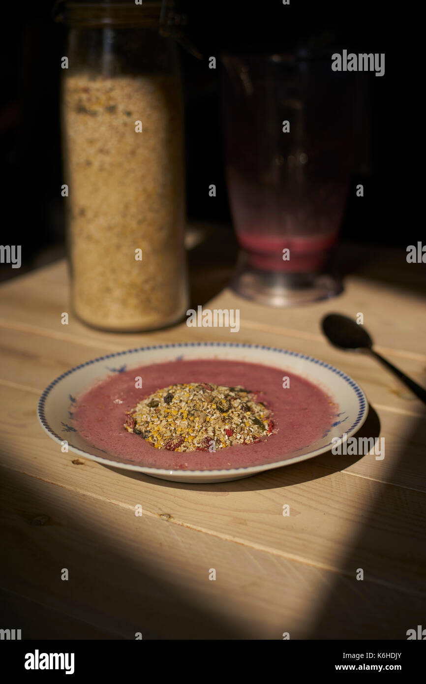 Fruit mash with cereal Stock Photo - Alamy