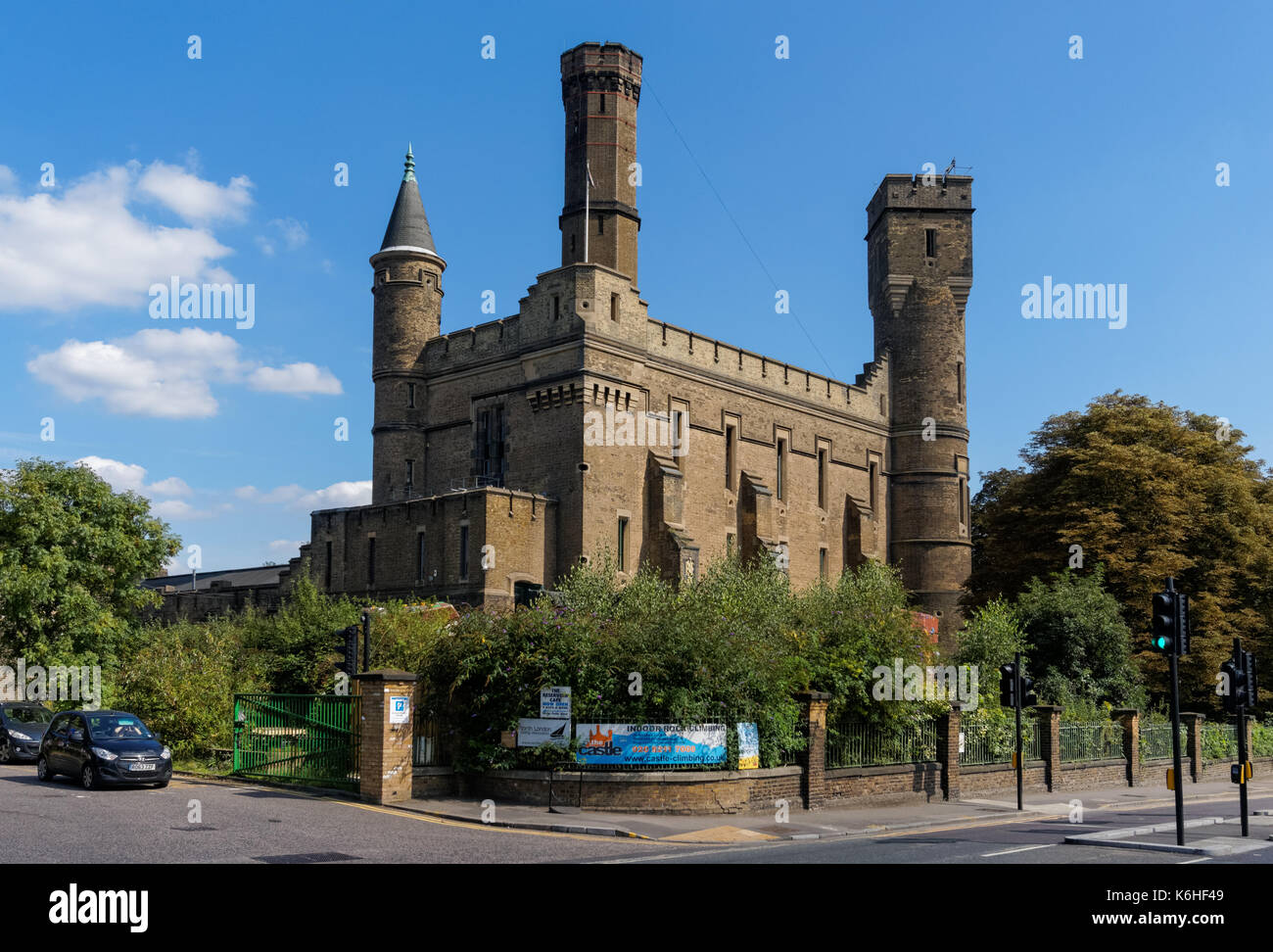 Former Victorian pumping station in Manor House, currently climbing centre, London, England, United Kingdom, UK Stock Photo