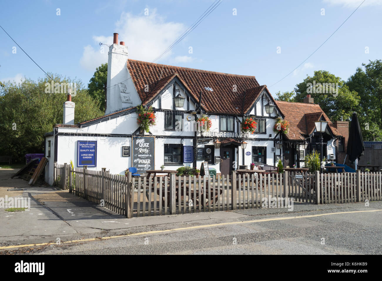 The Green Man pub on Green Man Lane, Feltham, Middlesex, UK Stock Photo