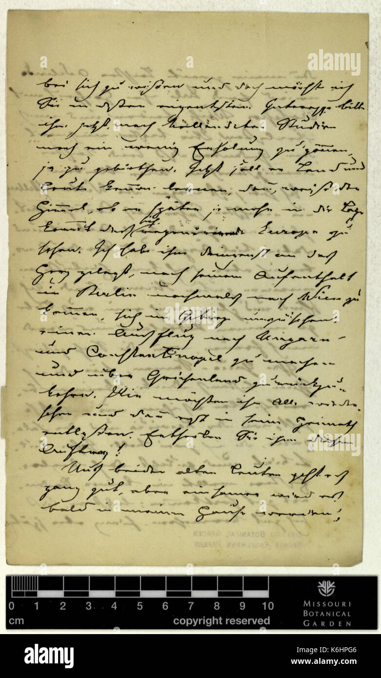 Correspondence   Fenzl (Eduard) and Engelmann (George) (Mar 24, 1872 (2)) BHL43373551 Stock Photo