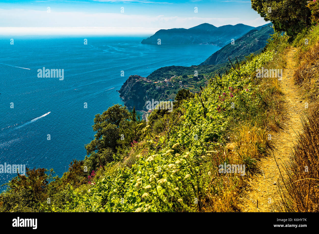 Italy Liguria 5 Terre National park - tath from Volastra -Corniglia Stock Photo