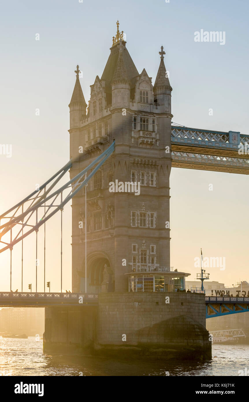 Tower Bridge at sunrise, London, England, UK Stock Photo