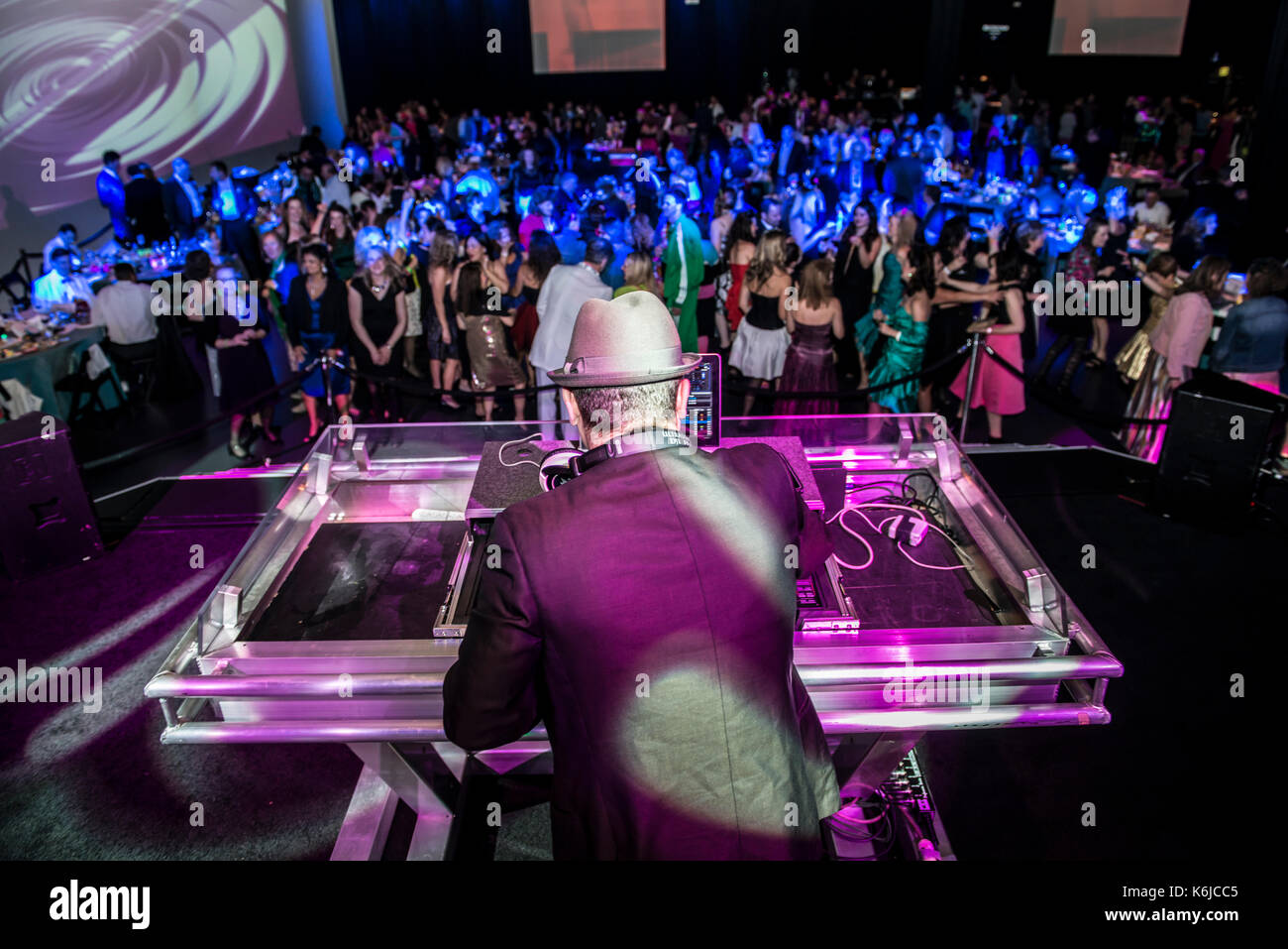 Dj Rear View Rear view of DJ at party in Seattle, Washington, USA Stock Photo - Alamy