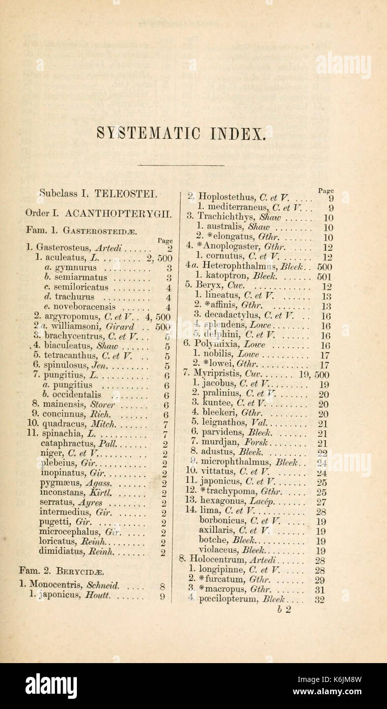 Catalogue of the fishes in the Museum BHL8411046 Stock Photo Alamy