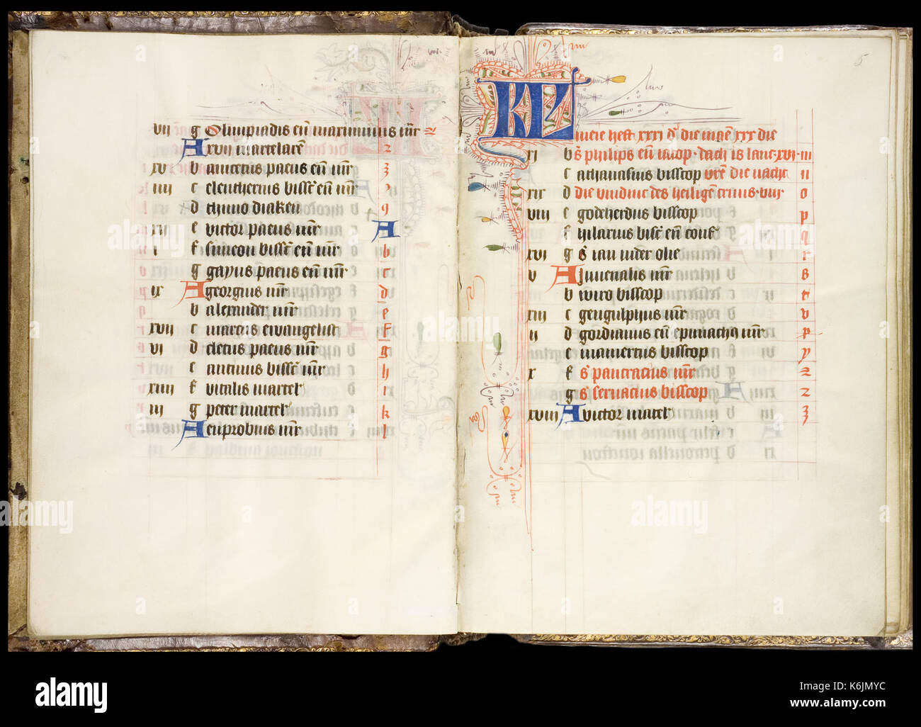 Bout Psalter Hours   KB 79 K 11   Calendar for the month of May   Folio 5r Stock Photo