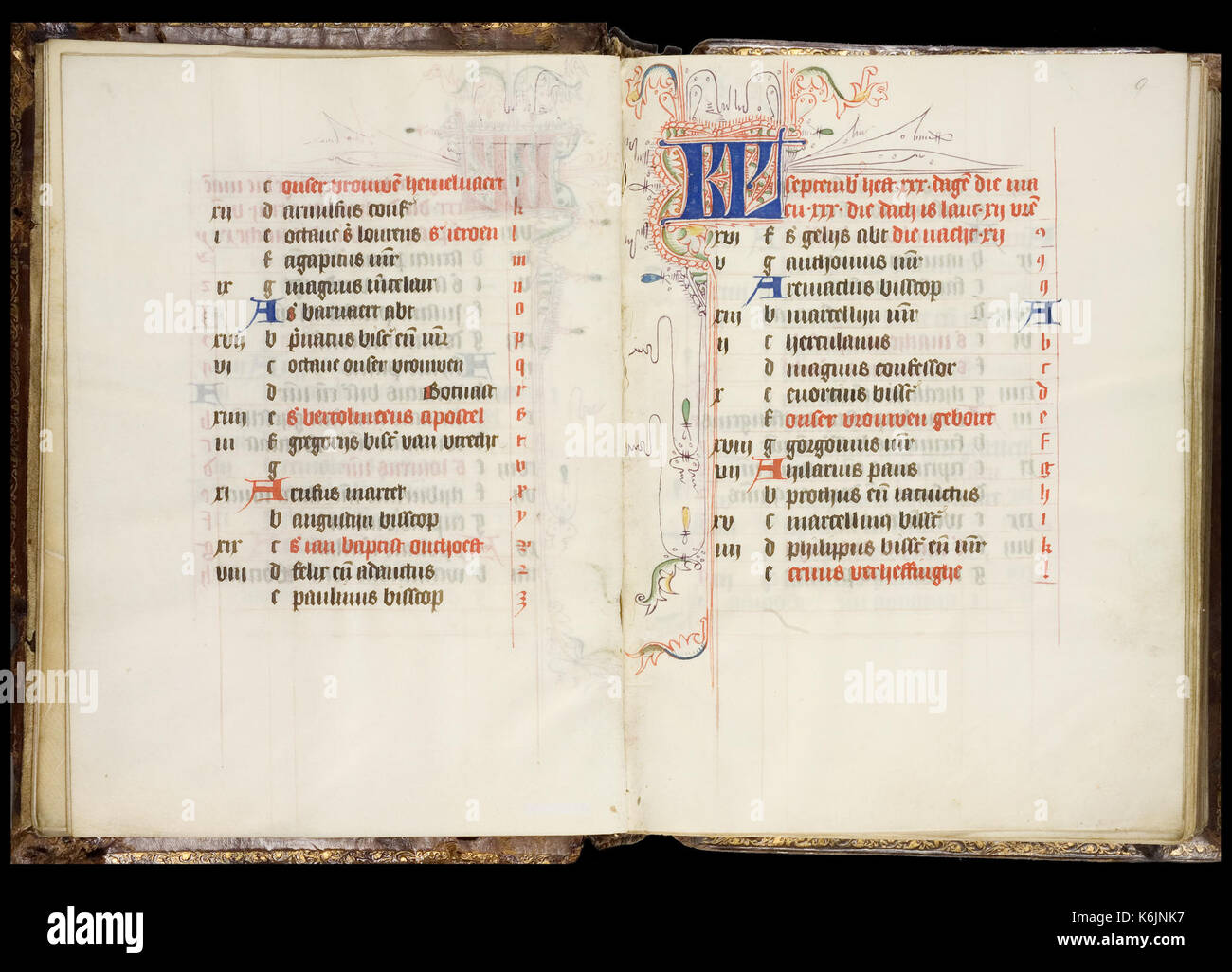 Bout Psalter Hours   KB 79 K 11   Calendar for the month of September   Folio 9r Stock Photo