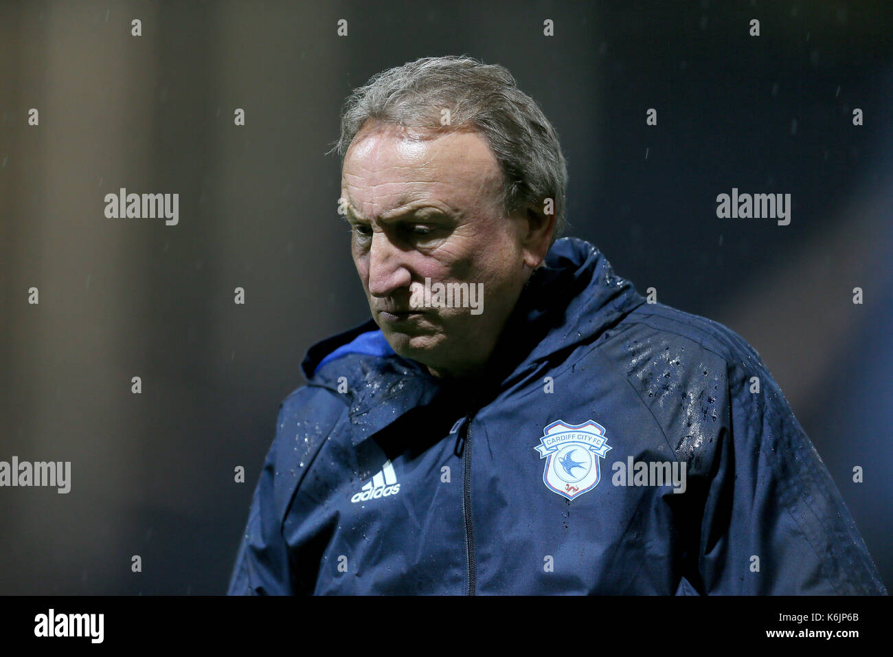 Cardiff City manager Neil Warnock during the Sky Bet Championship match at Deepdale, Preston. Stock Photo