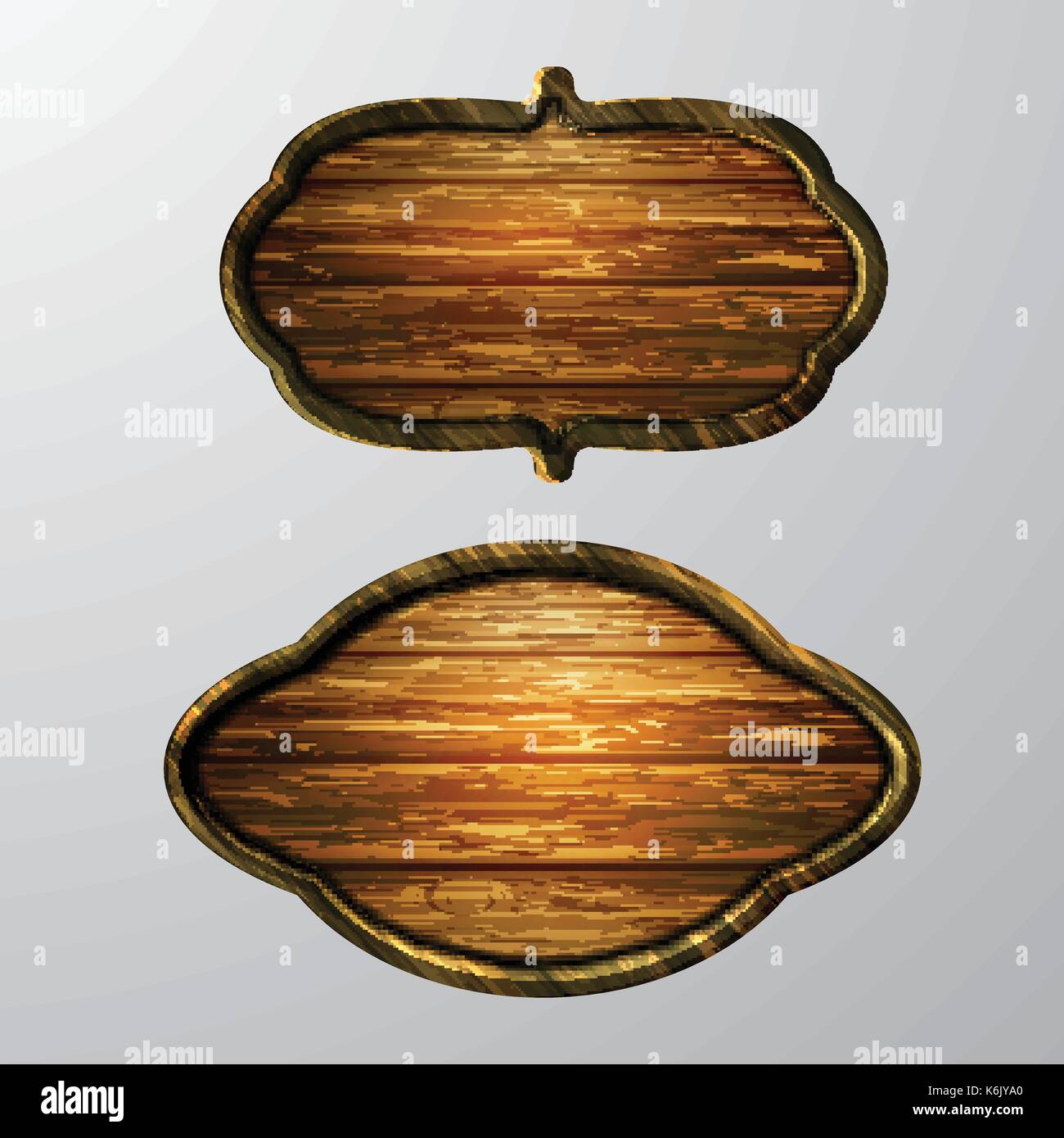 Wooden signs, vector icon set Stock Vector Image & Art - Alamy