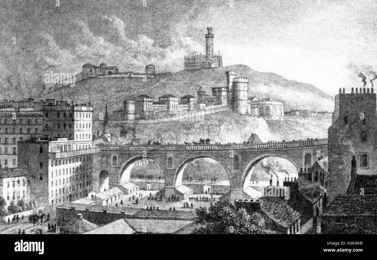 Calton hill 1829 Stock Photo