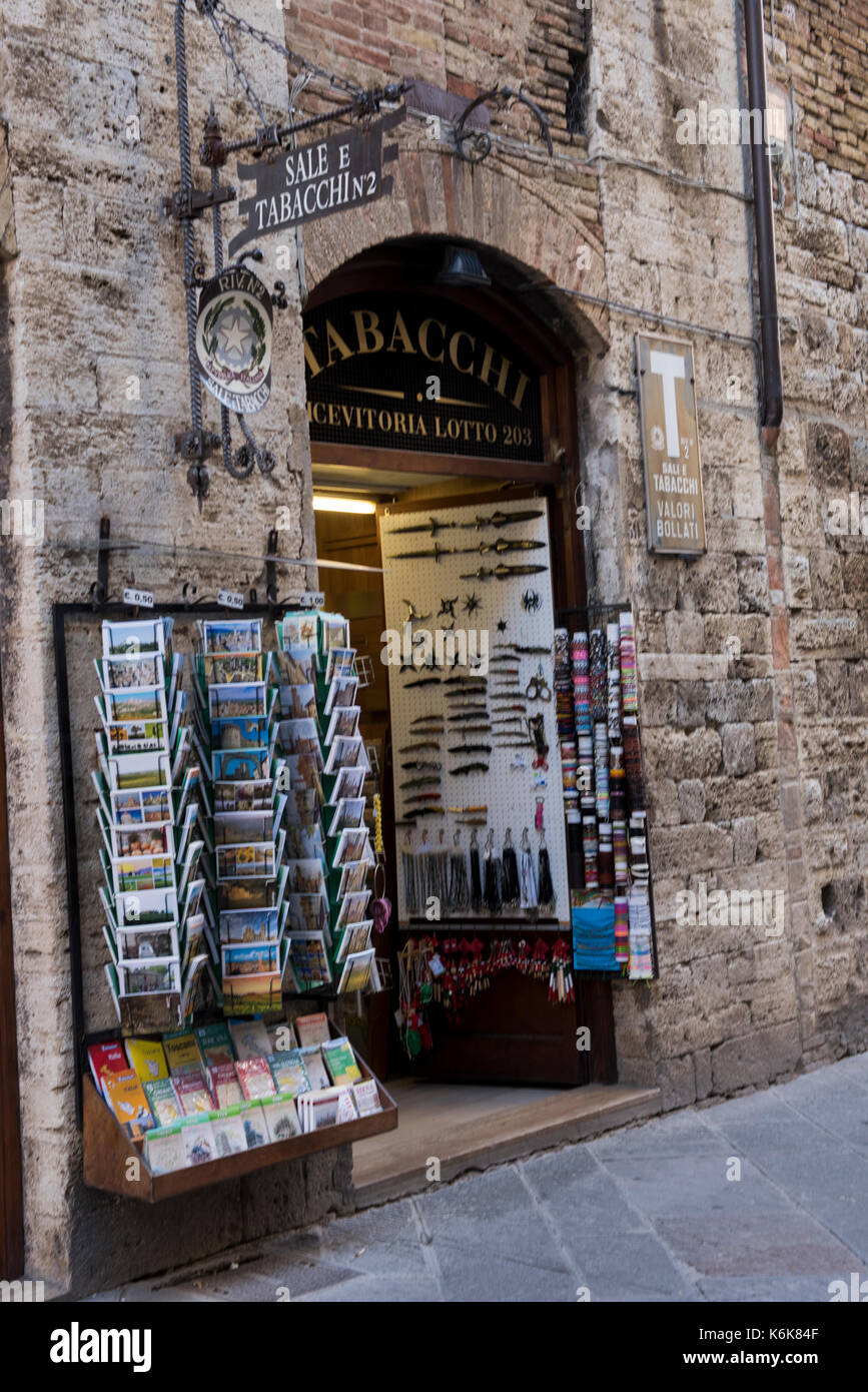 Tabacchi Shop in San Gimignano, Tuscany Italy Europe EU Stock Photo