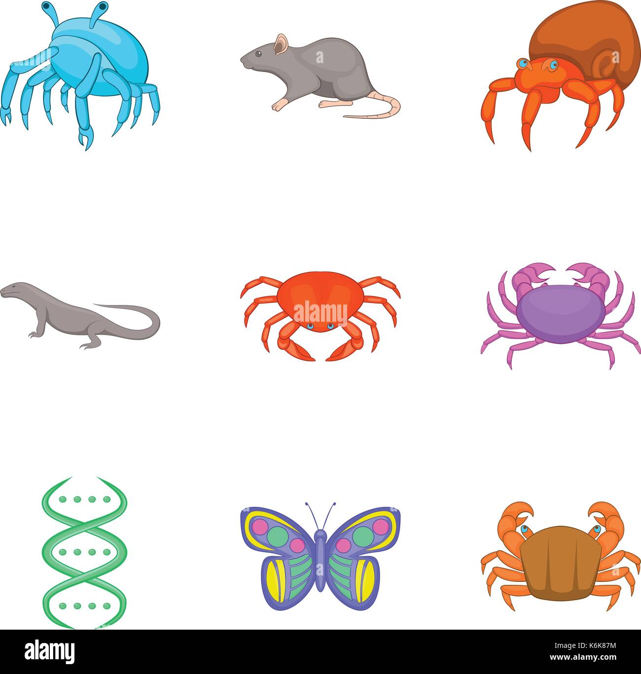 Study of fauna icons set, cartoon style Stock Vector Image & Art - Alamy