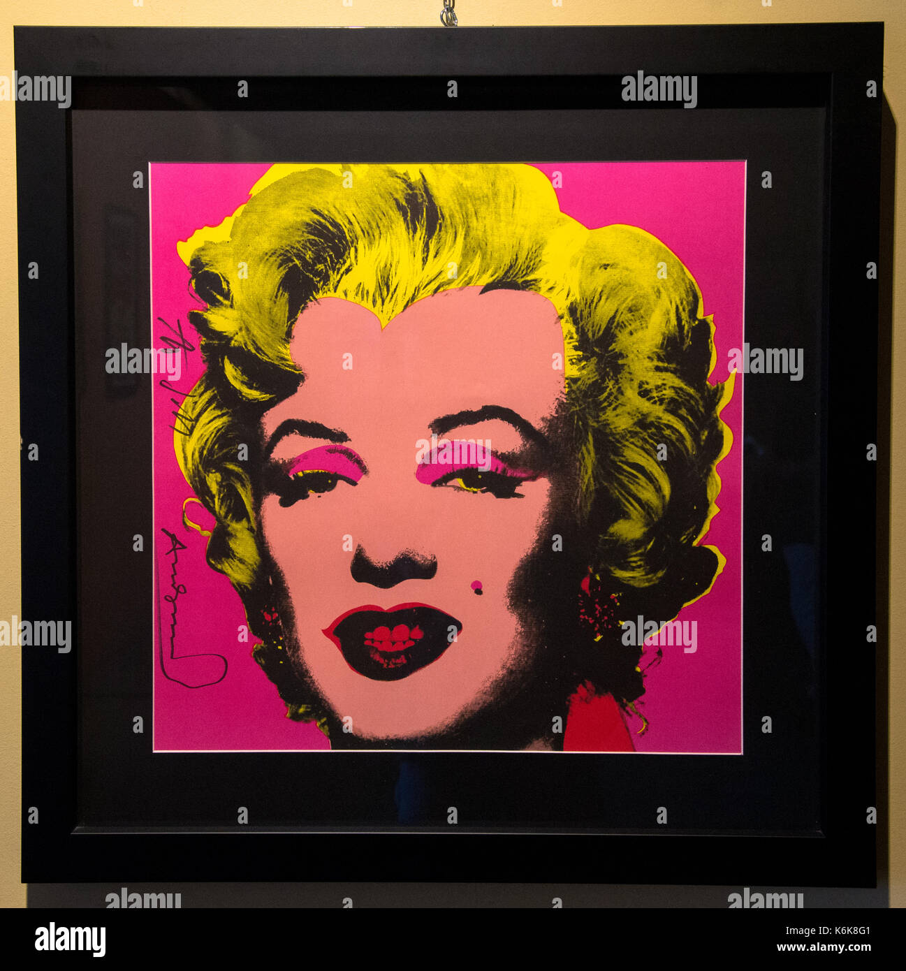 artworks from Andy Warhol at  exposition in Agrigento, Sicily Stock Photo