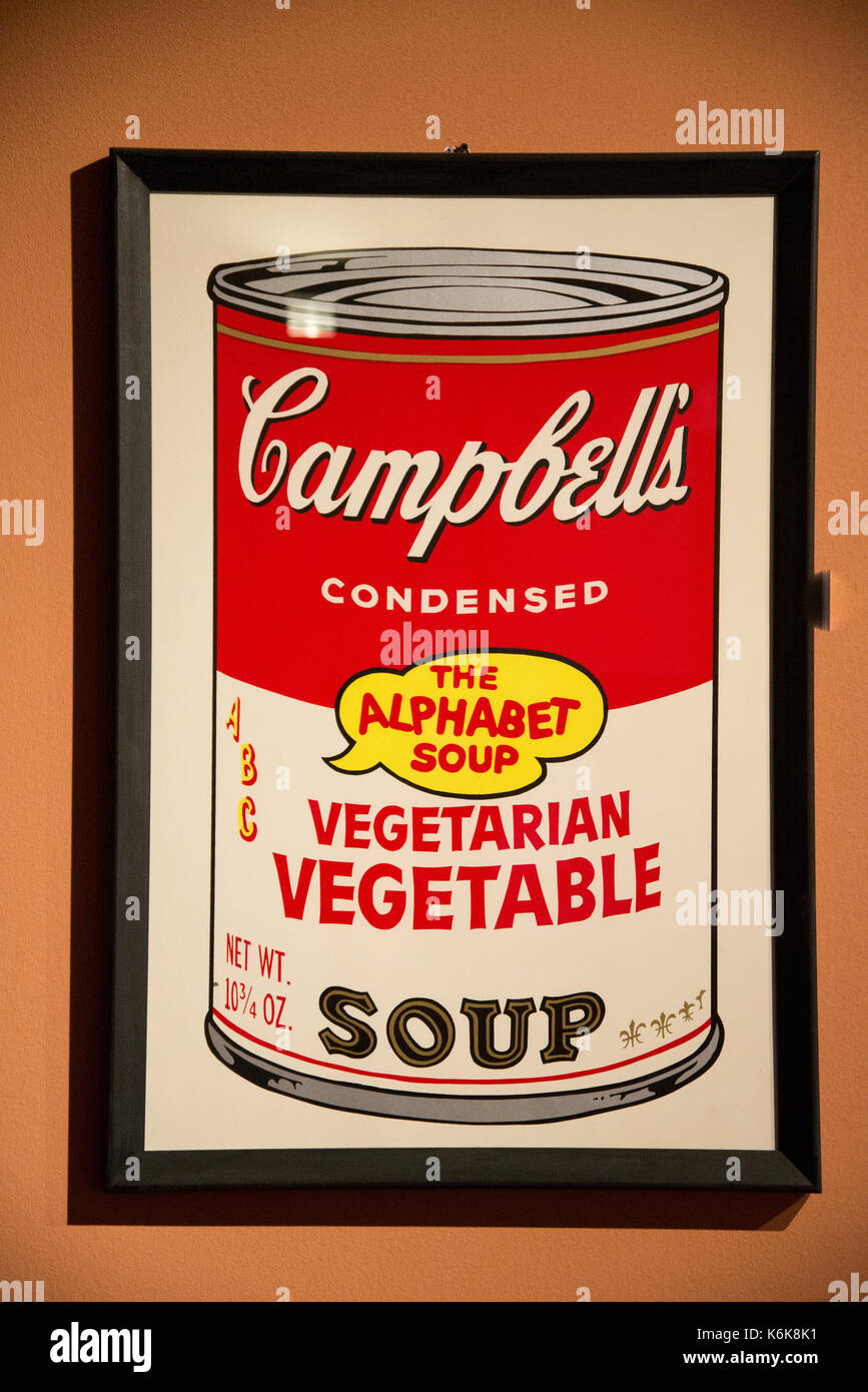 artworks from Andy Warhol at  exposition in Agrigento, Sicily Stock Photo