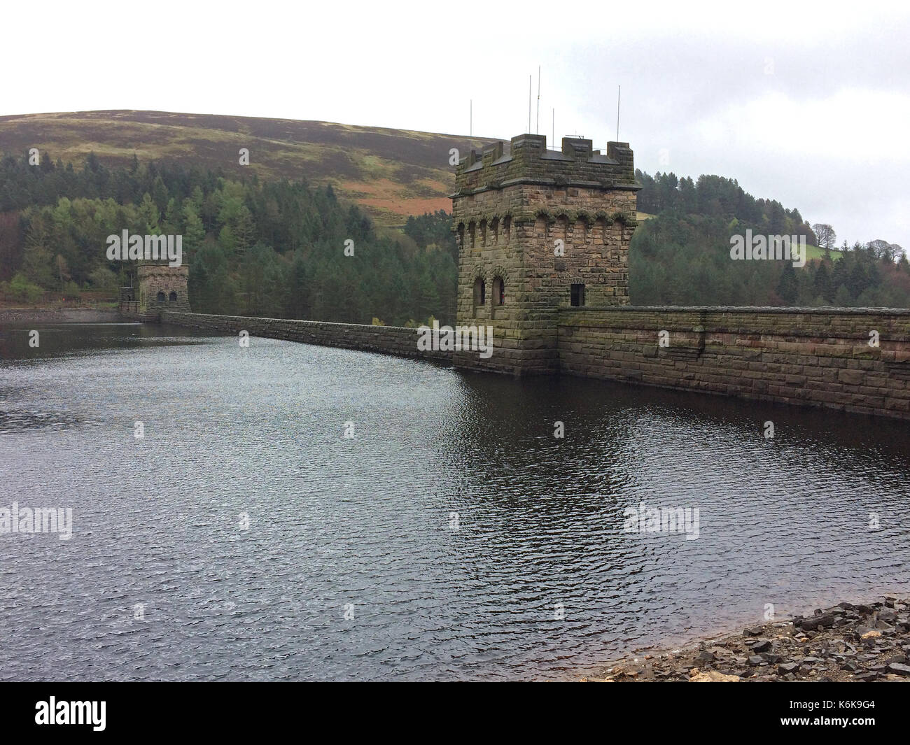 Derwent Dam - Derwent Reservoir in the Upper Derwent Valley Stock Photo