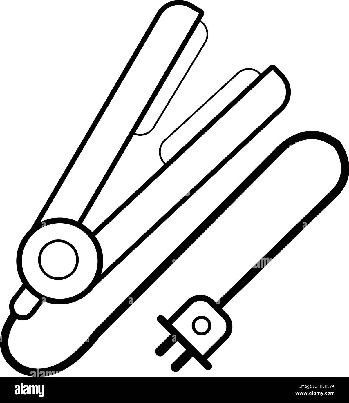 Hair straightener icon , outline style Stock Vector Image & Art Alamy