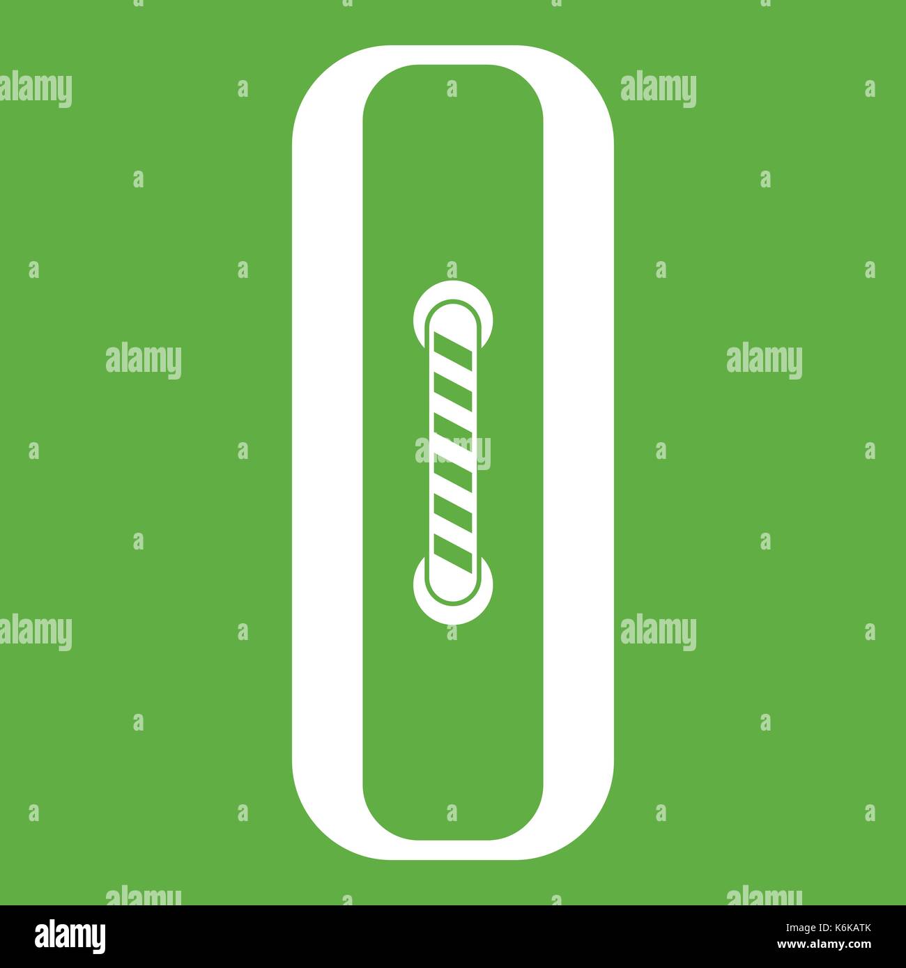 Sewn rectangular button icon green Stock Vector