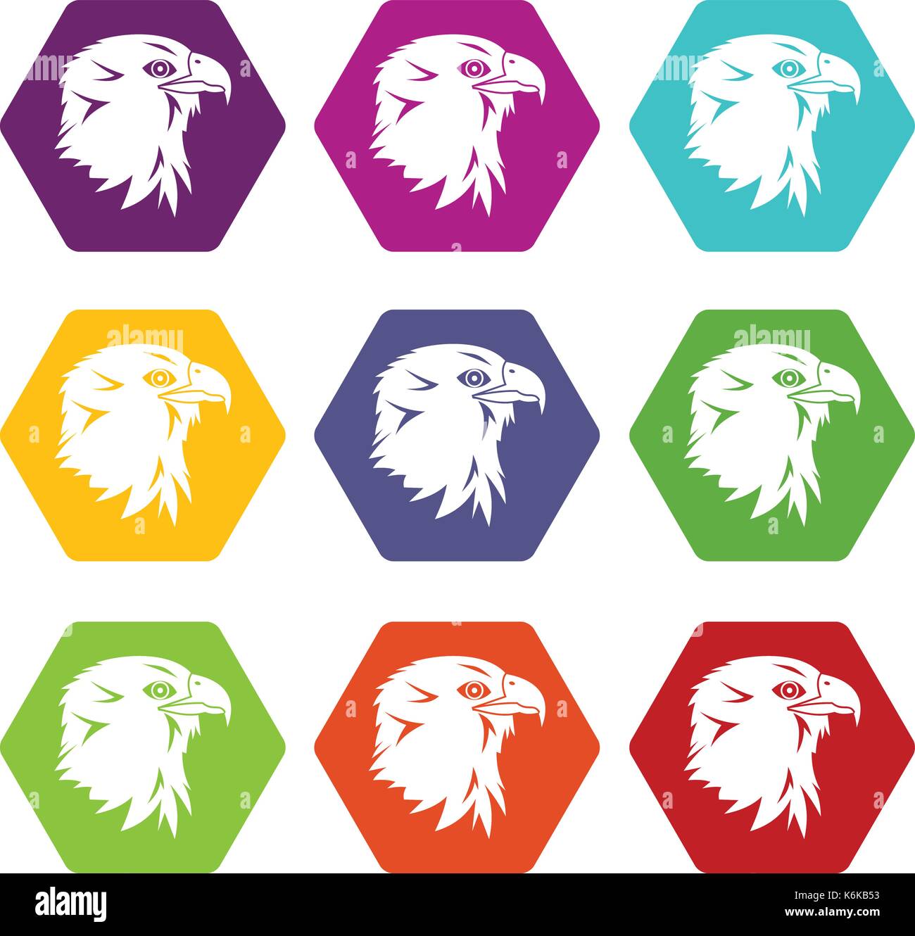 Eagle icon set color hexahedron Stock Vector Image & Art - Alamy