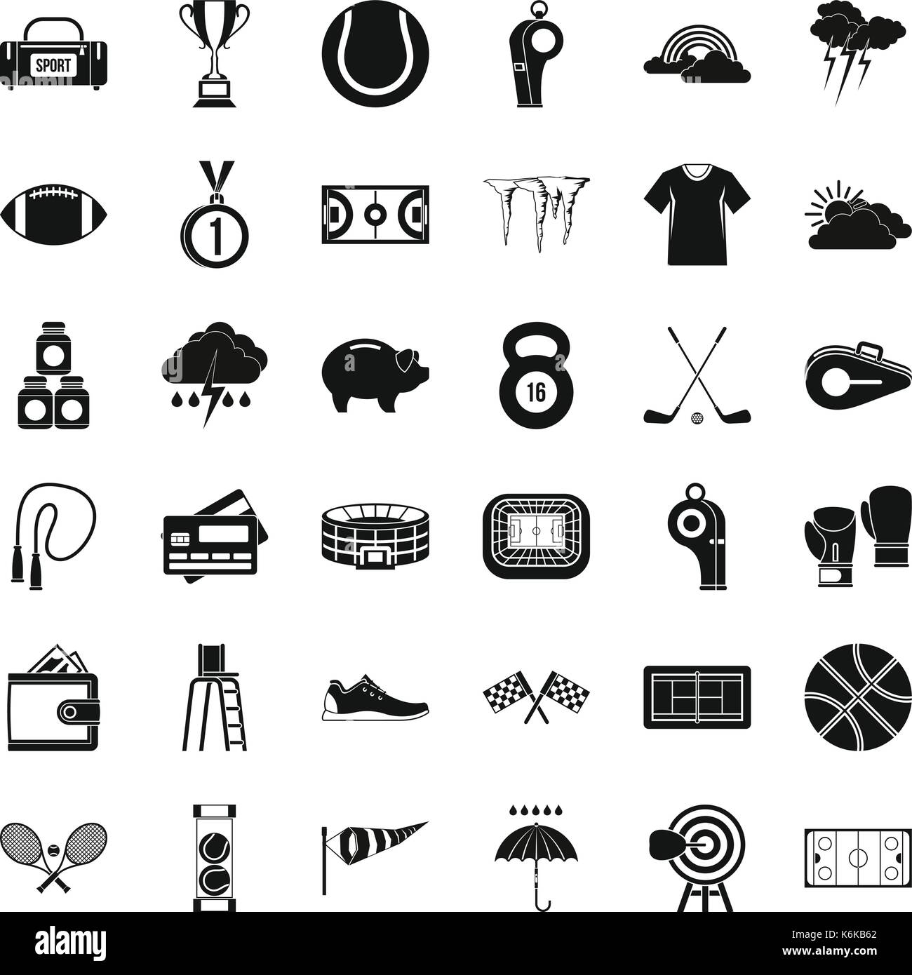 Sport icons set, simple style Stock Vector Image & Art - Alamy