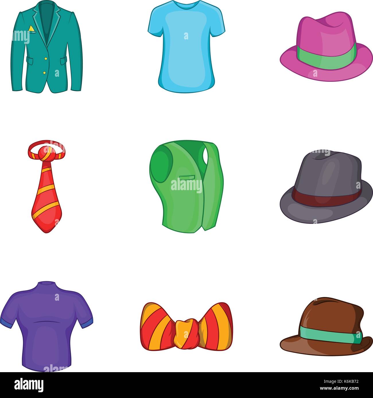 Man elegant clothes icon set, cartoon style Stock Vector Image & Art ...
