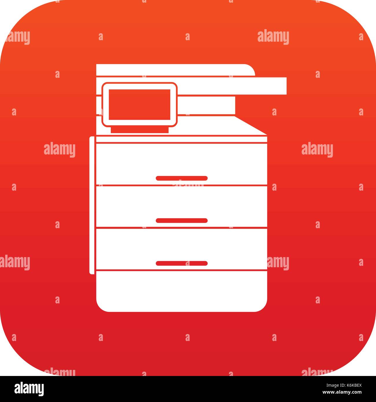 Multipurpose device, fax, copier and scanner icon digital red Stock ...