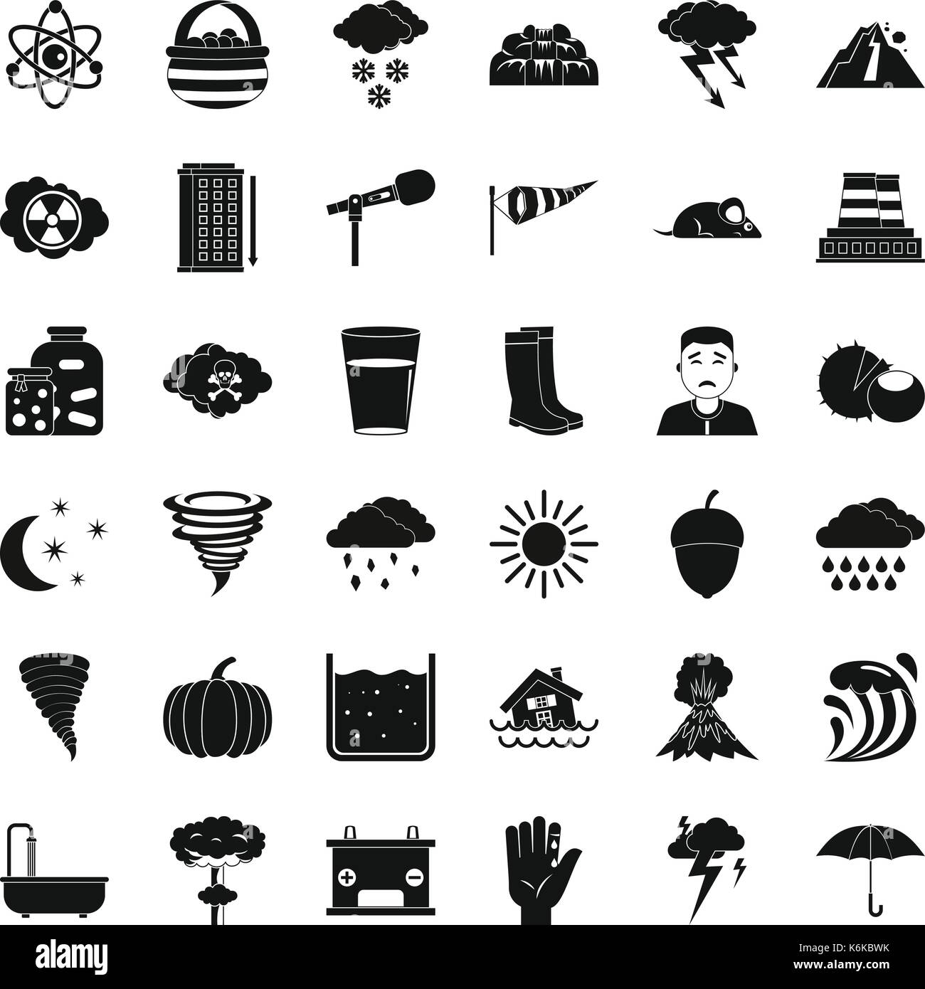 Meteorology icons set, simple style Stock Vector