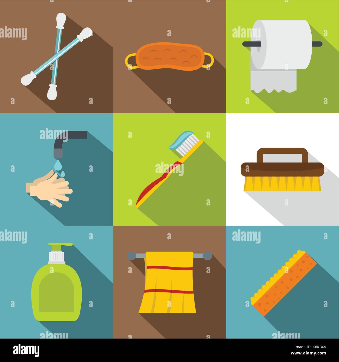Morning hygiene icon set, flat style Stock Vector Image & Art - Alamy
