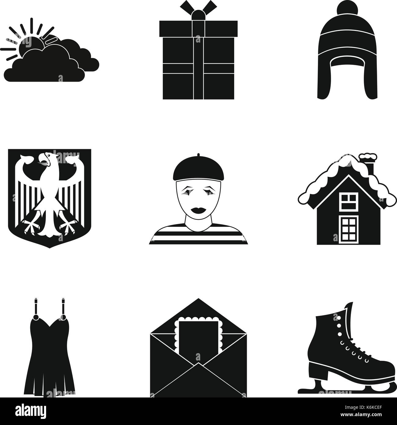 Winter clothes icon set, simple style Stock Vector Image & Art - Alamy