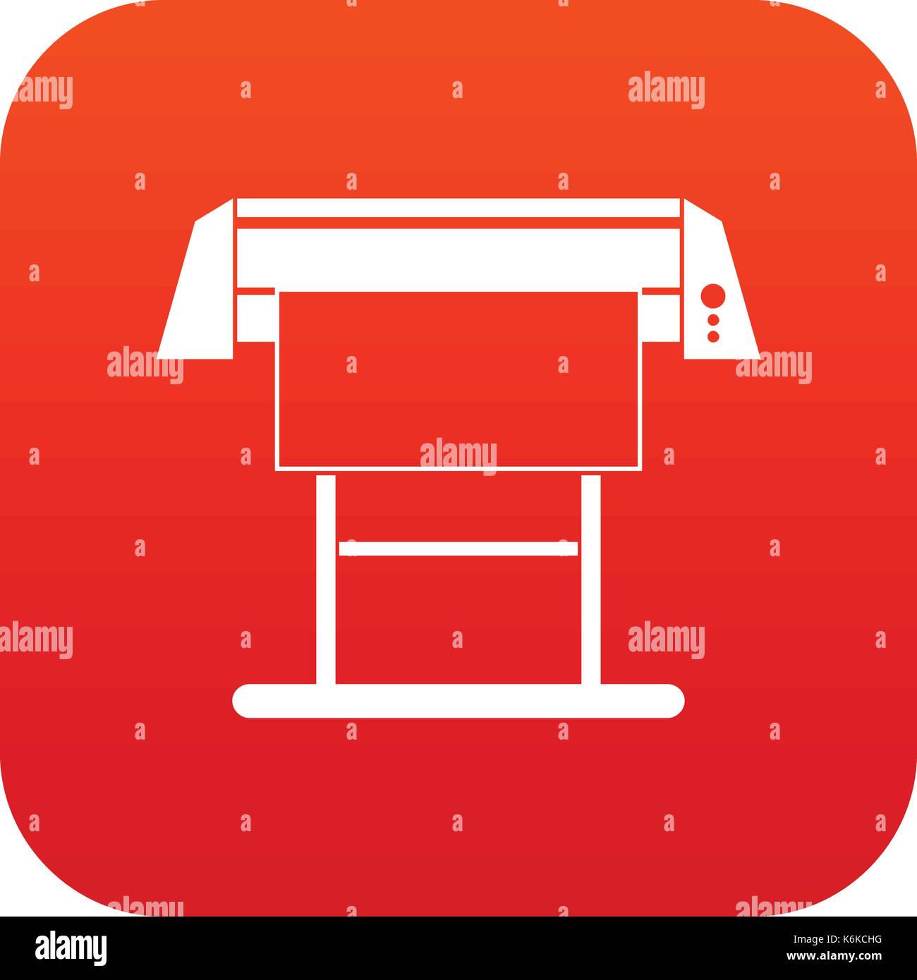 Large format inkjet printer icon digital red Stock Vector Image & Art