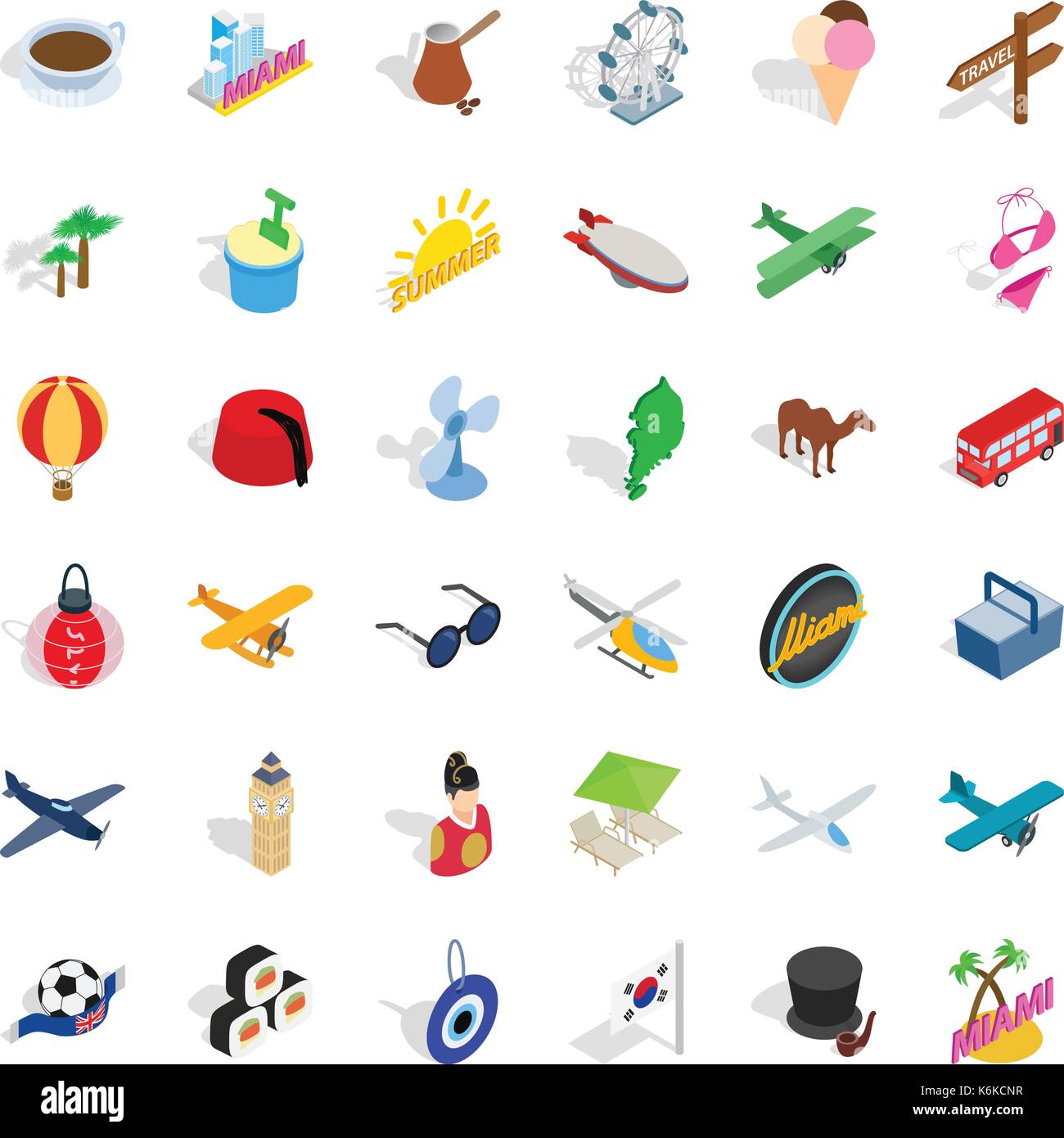 Florida icons set, isometric style Stock Vector Image & Art - Alamy