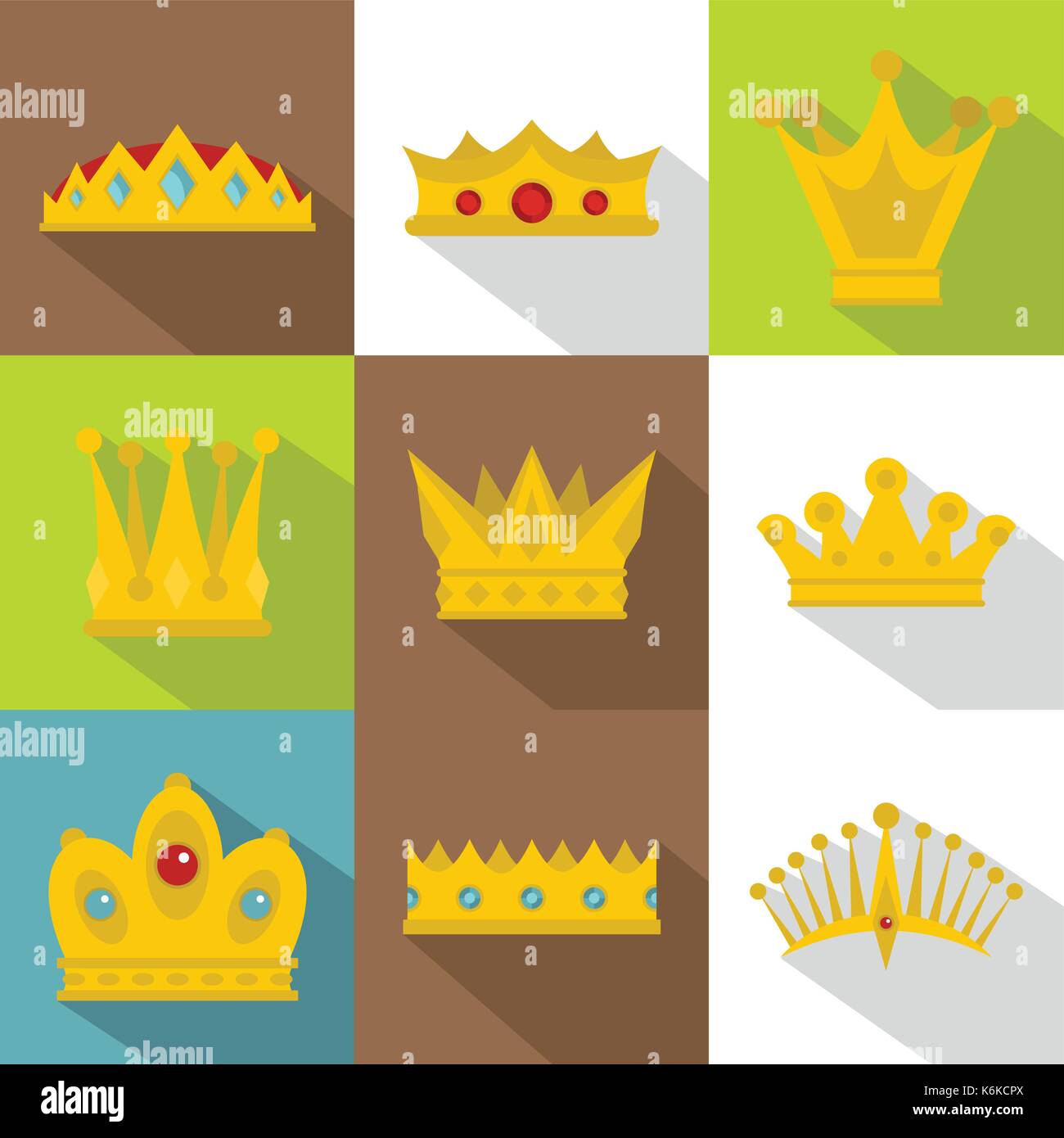 Royal crown icon set, flat style Stock Vector Image & Art - Alamy