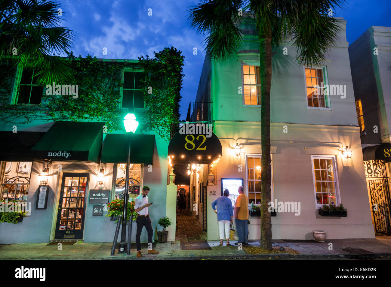 Charleston South Carolina,historic Downtown,Queen Street,store,shopping shopper shoppers shop shops market buying selling,store stores business busine Stock Photo