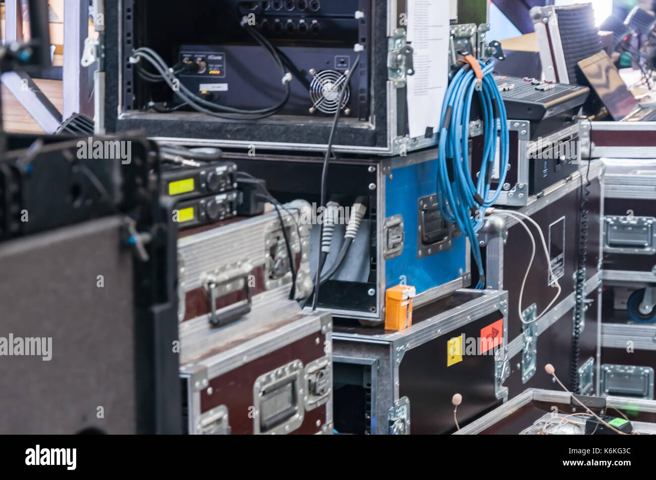 Boxes for the transport of musical instruments Stock Photo Alamy