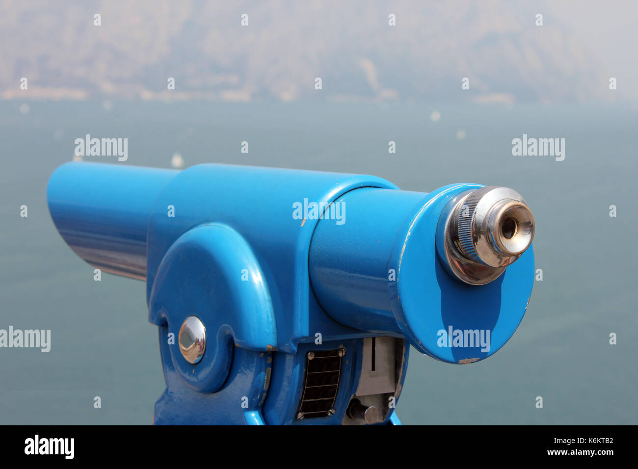 Detail eines münzfernrohrs an einen aussichtspunkt. Stock Photo