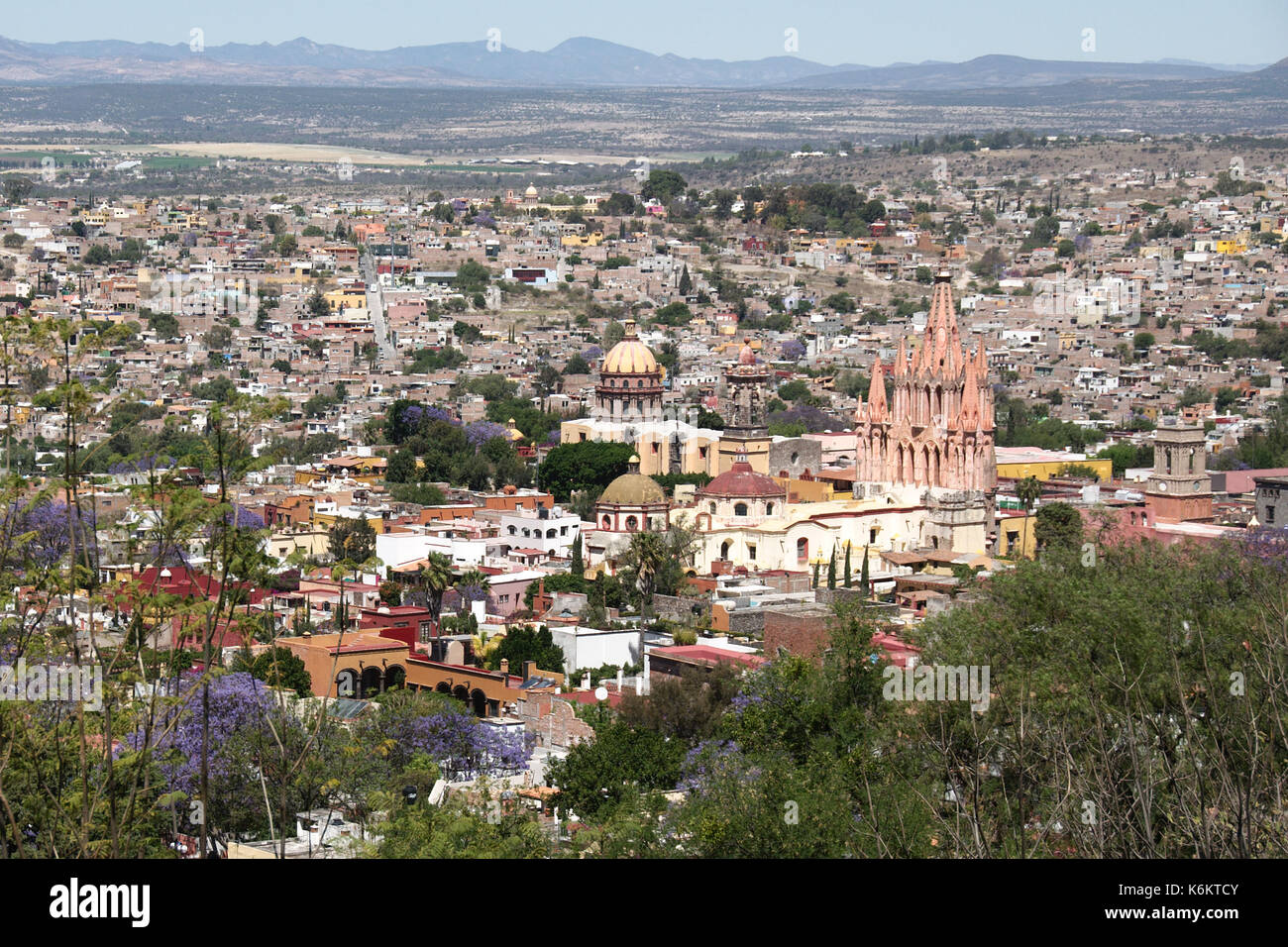 San Miguel de Allende, Guanajuato, Mexico - 2013: Panoramic view of the town. Stock Photo