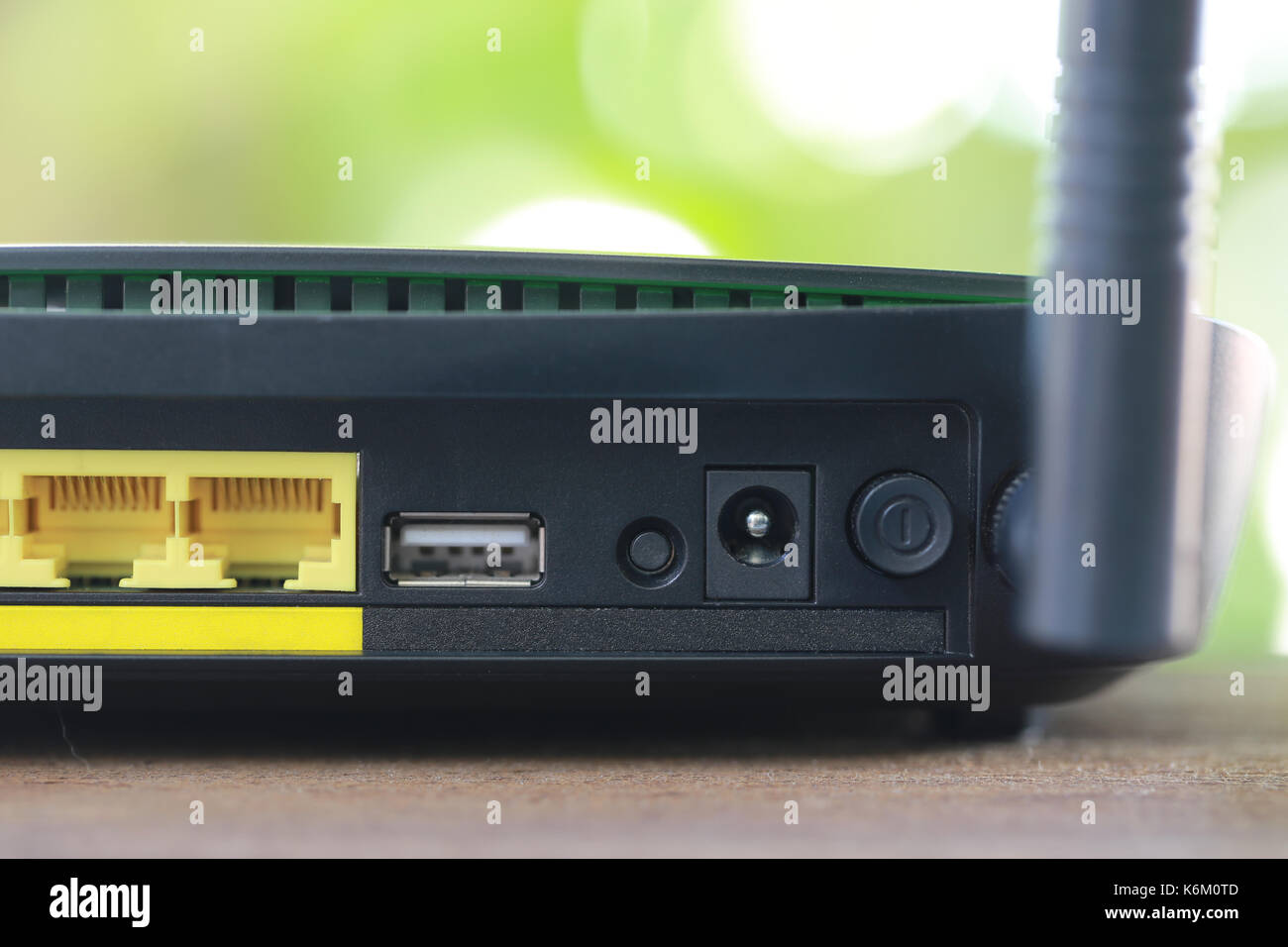 Rear of black modem router to internet connection Concept and Ideas of  presentations in technologies and communications Stock Photo - Alamy