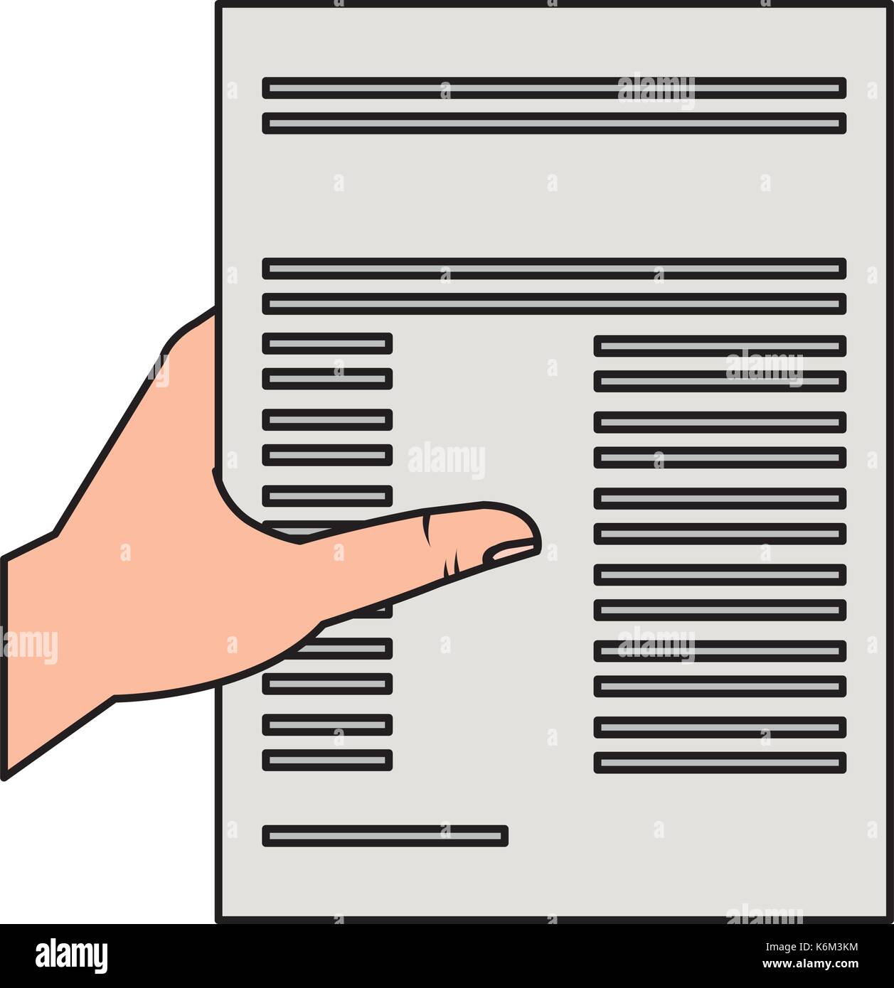 hand human with paper document isolated icon Stock Vector Image & Art ...