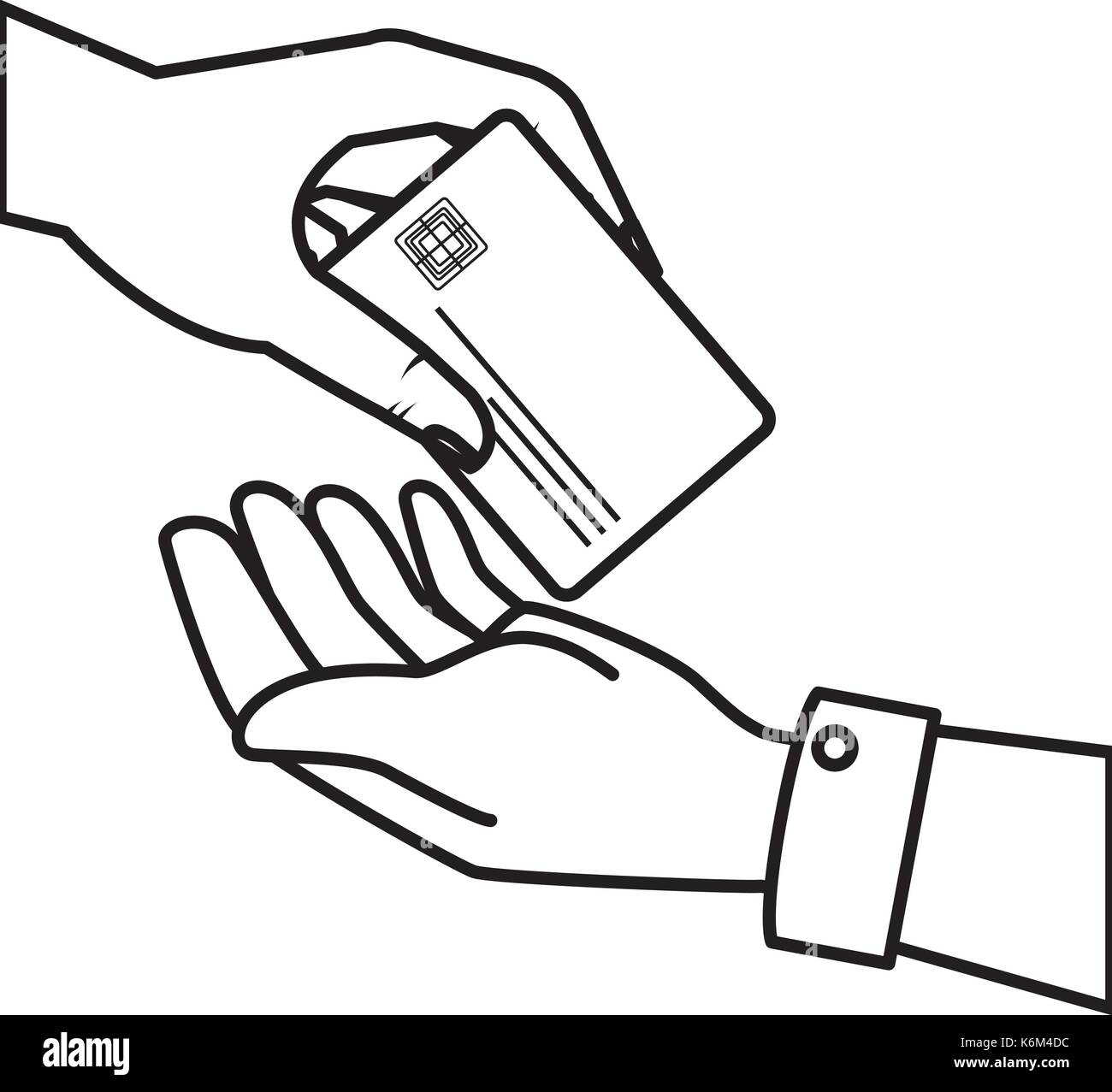 hands human with credit card isolated icon Stock Vector Image & Art - Alamy