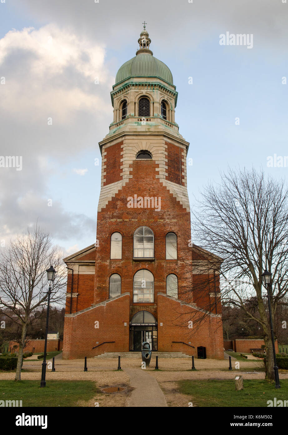 Southampton, England, UK - February 16, 2014: The hospital chapel of the demolished Royal Victoria Hospital stands alone in the parkland of Netley Cou Stock Photo