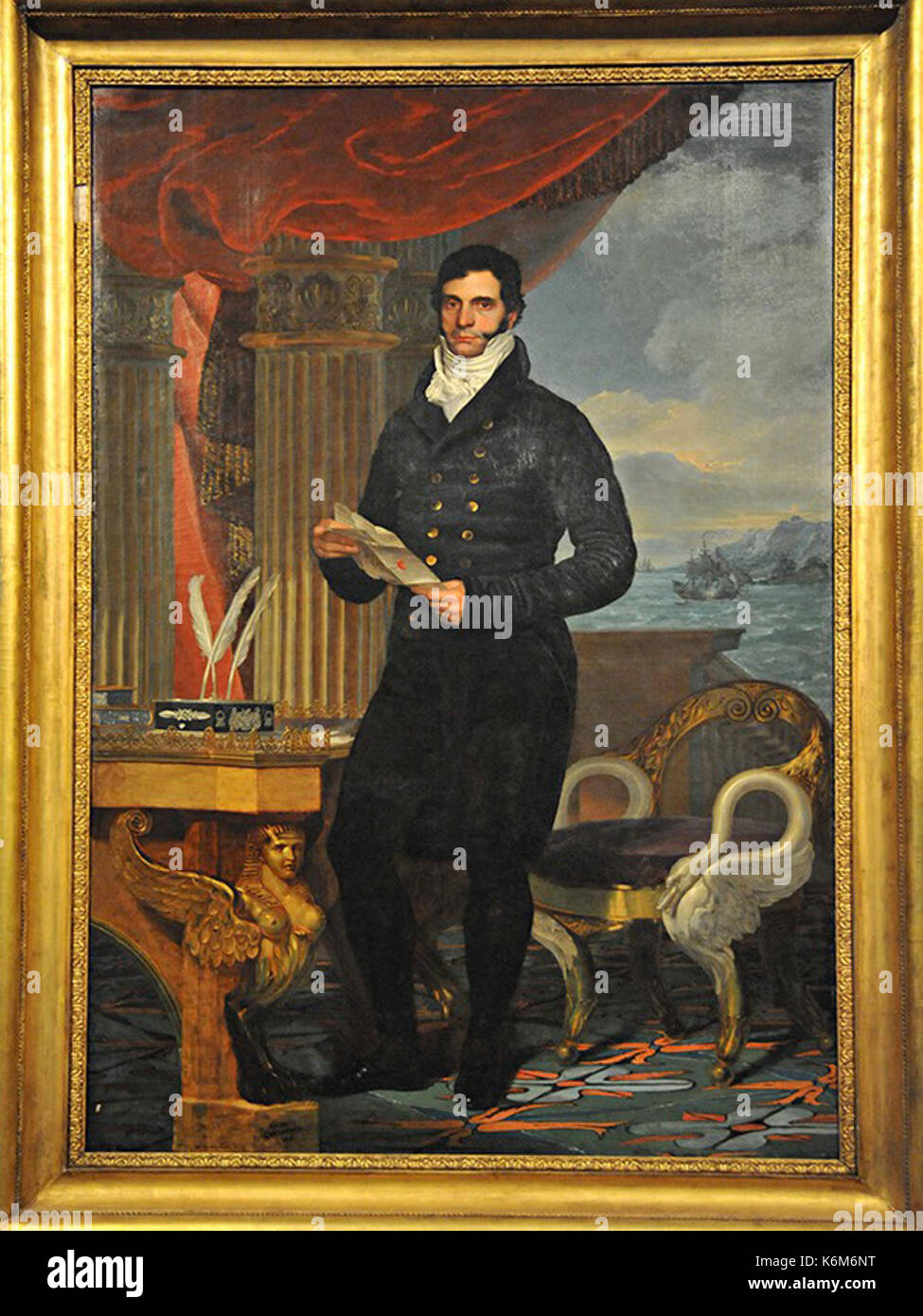 Casimir Carbonnier, portrait of Sir Neil Campbell, oil on canvas 1818 Stock Photo