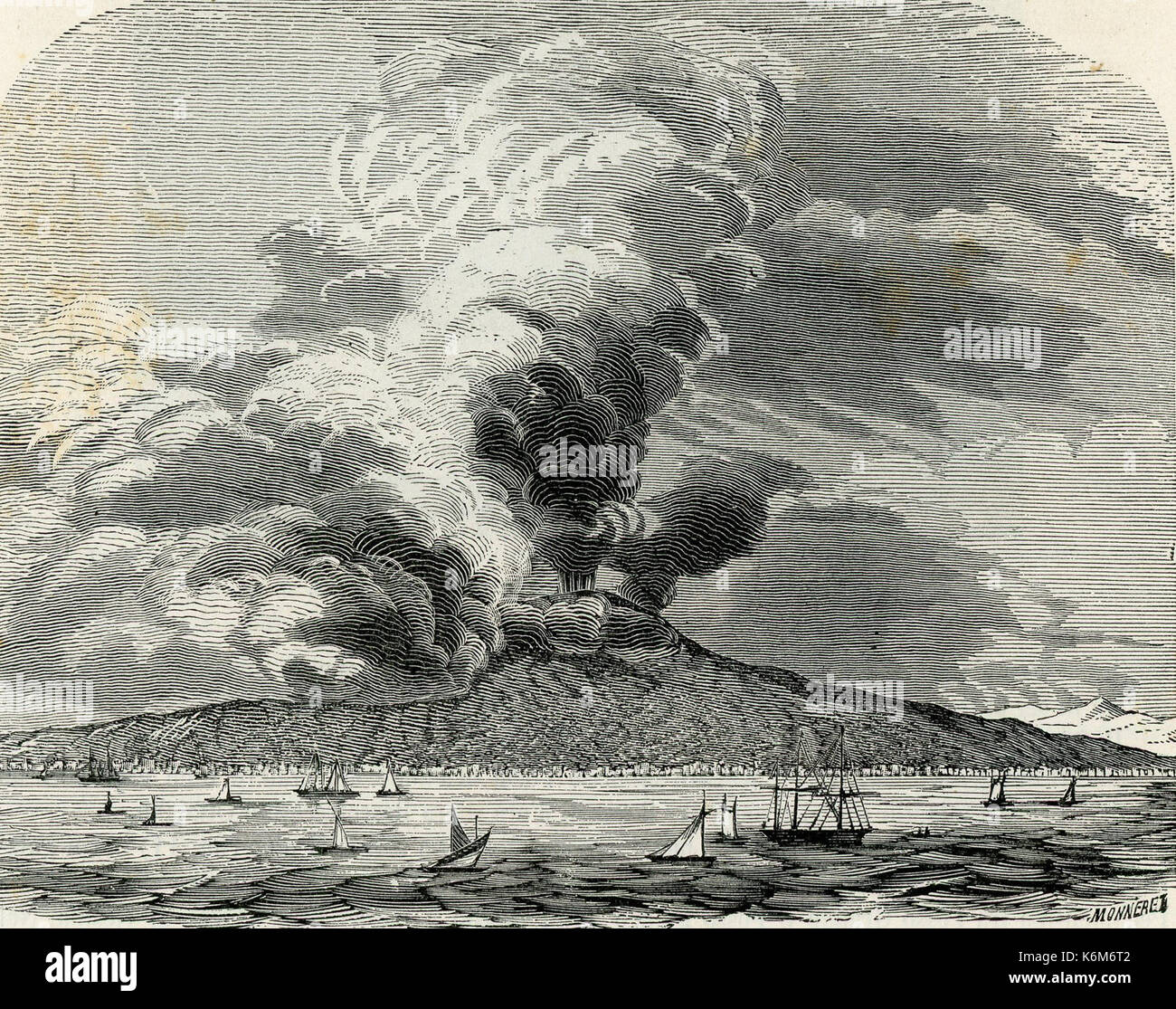 Conflagrazione vesuviana del 26 aprile 1872 Stock Photo