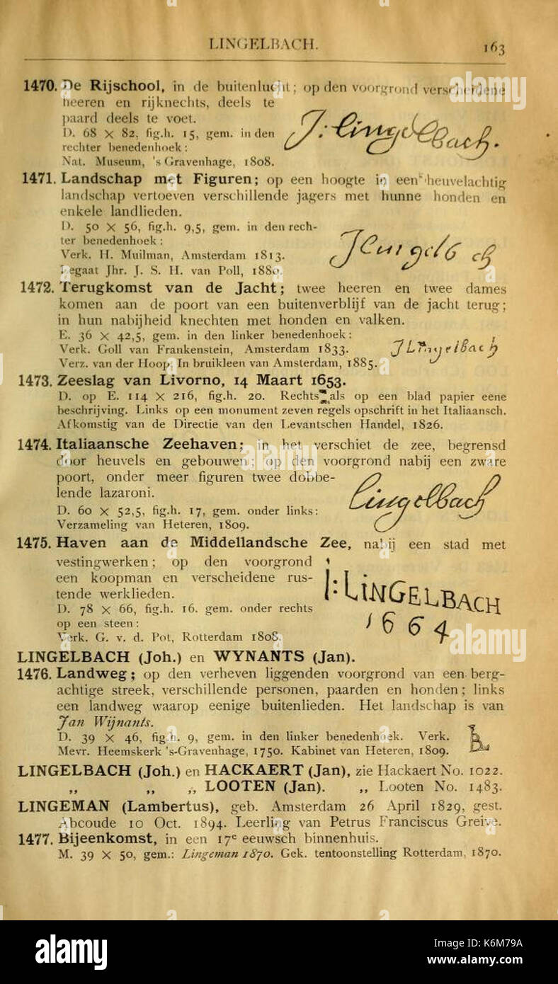 A catalog page from the 1903 exhibition at the Rijksmuseum in Amsterdam