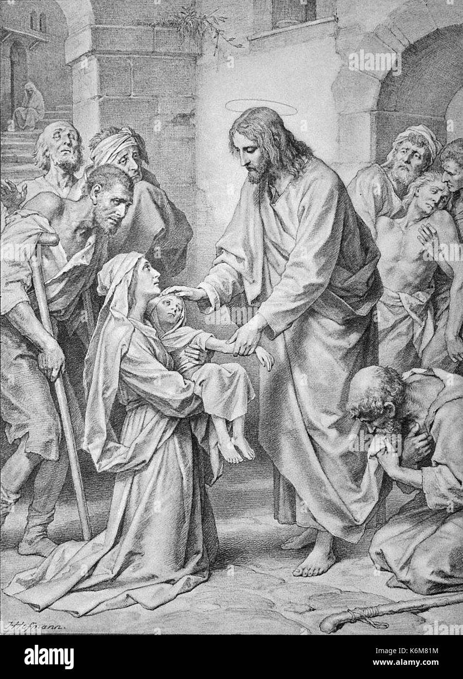CHRIST HEALING THE SICK Stock Photo