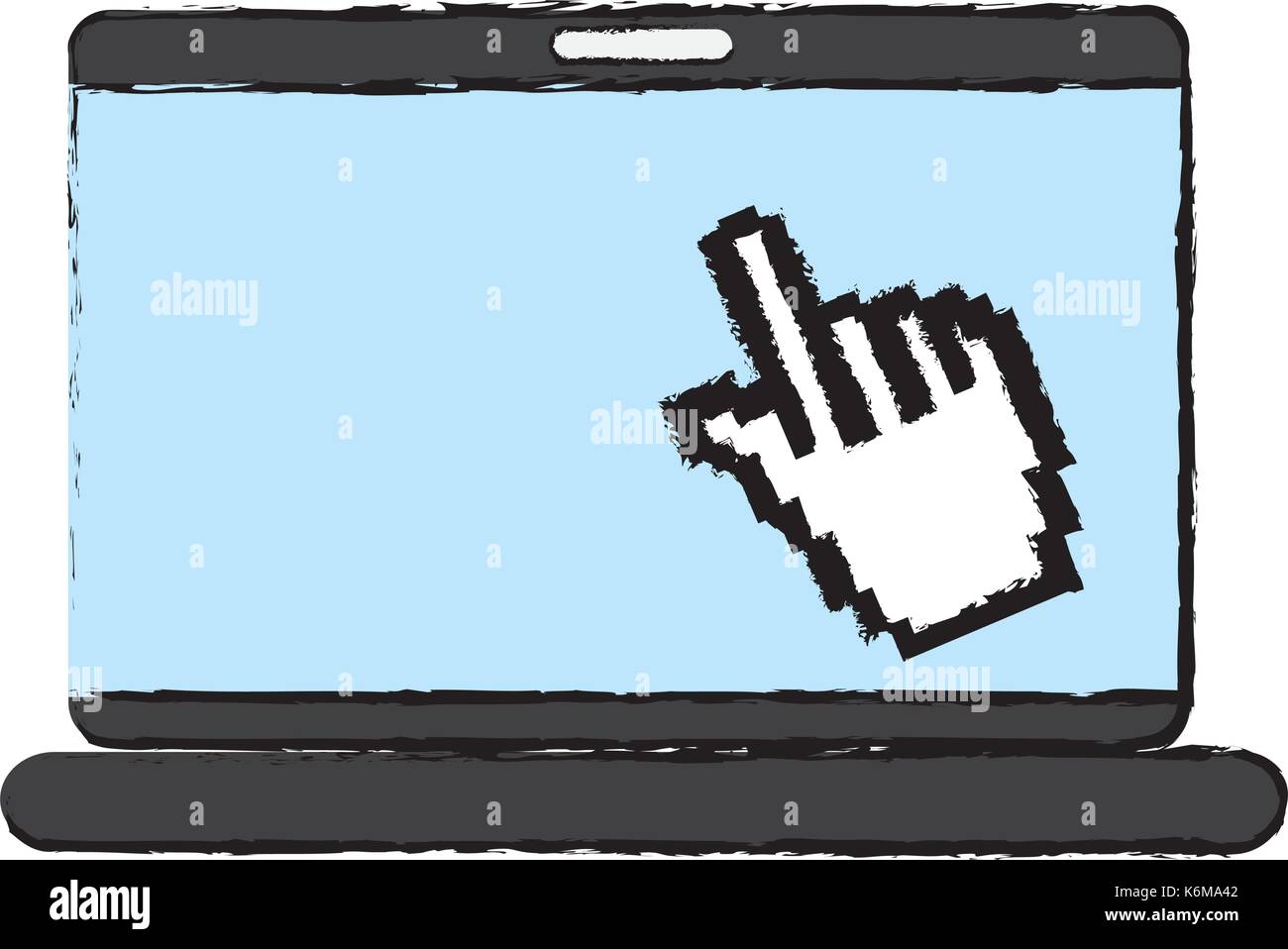 Laptop Mouse Cursor Vector laptop computer with mouse pointer vector illustration design Stock ...