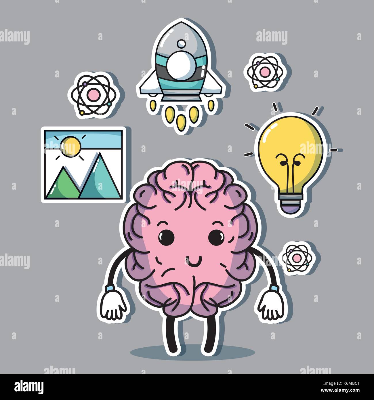 set knowledge education with creative icon Stock Vector
