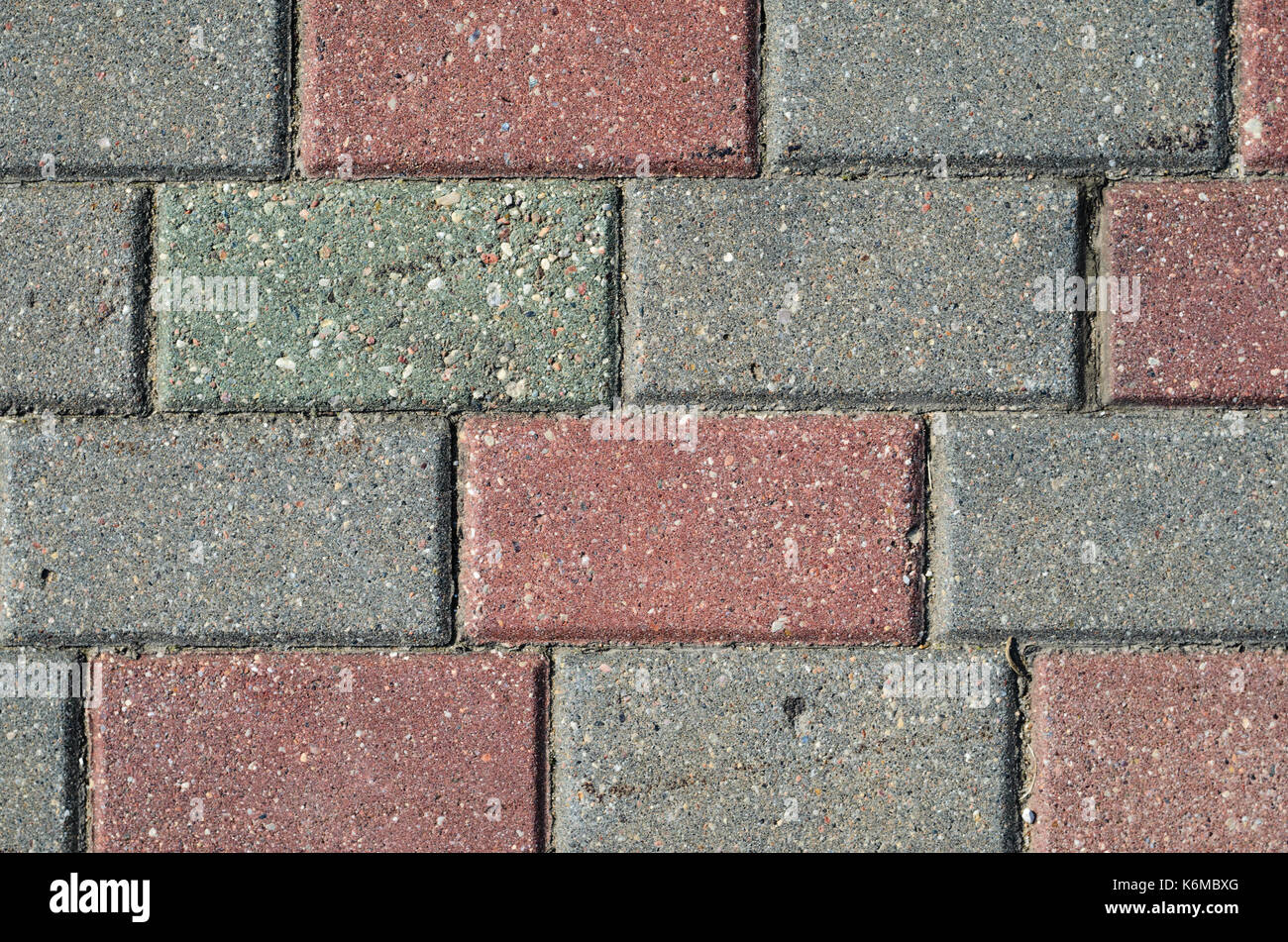 Red and gray paving stones texture. Paving stone background Stock Photo