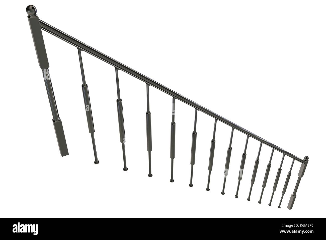 Stair Railing Render 3d rendering of rail of a stairs on a white background Stock Photo - Alamy