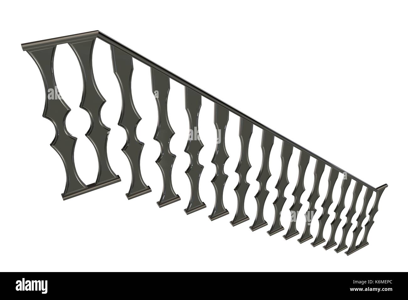 Stair Railing Render 3d rendering of rail of a stairs on a white background Stock Photo - Alamy
