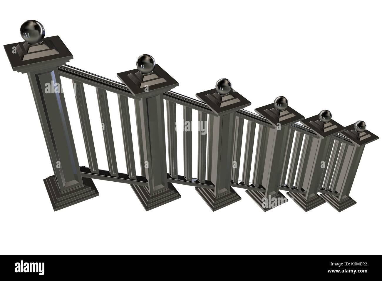 Stair Railing Render 3d rendering of rail of a stairs on a white background Stock Photo - Alamy