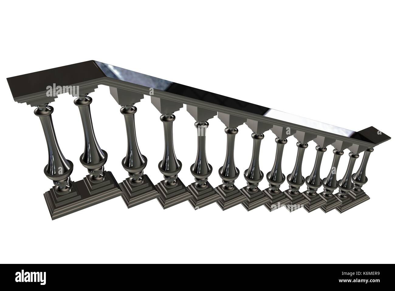 Stair Railing Render 3d rendering of rail of a stairs on a white background Stock Photo - Alamy